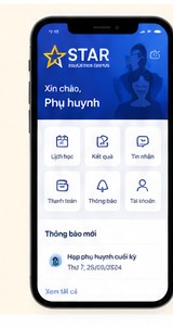 Ứng dụng phụ huynh STAR trên điện thoại
